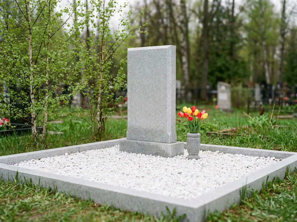 Визуализация: комплекс из светло-серого гранита с белой крошкой